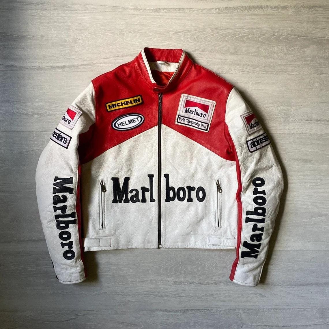 Formula F1 Championship Raceway Marlboro White and Red Genuine Leather ...