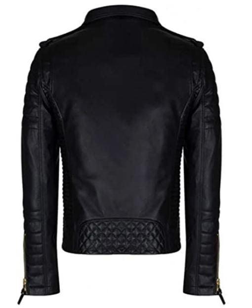 Men's Extra Ordinary Designed Double Breasted Gold Zippers Genuine Lambskin Leather Jacket - MNCLeather